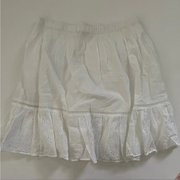 New Madewell Embroidered Smock Waist Ruffle Mini Skirt - Picture 4 of 9